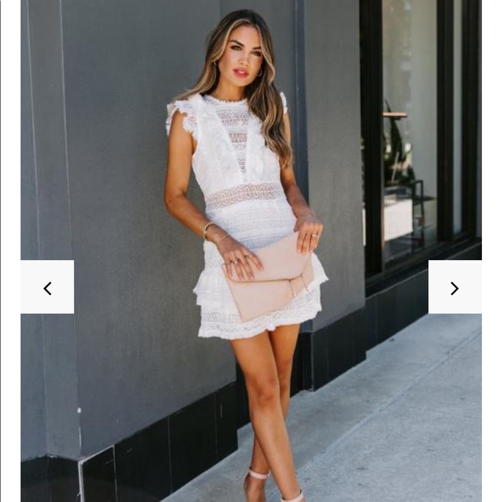 White crochet vici dress